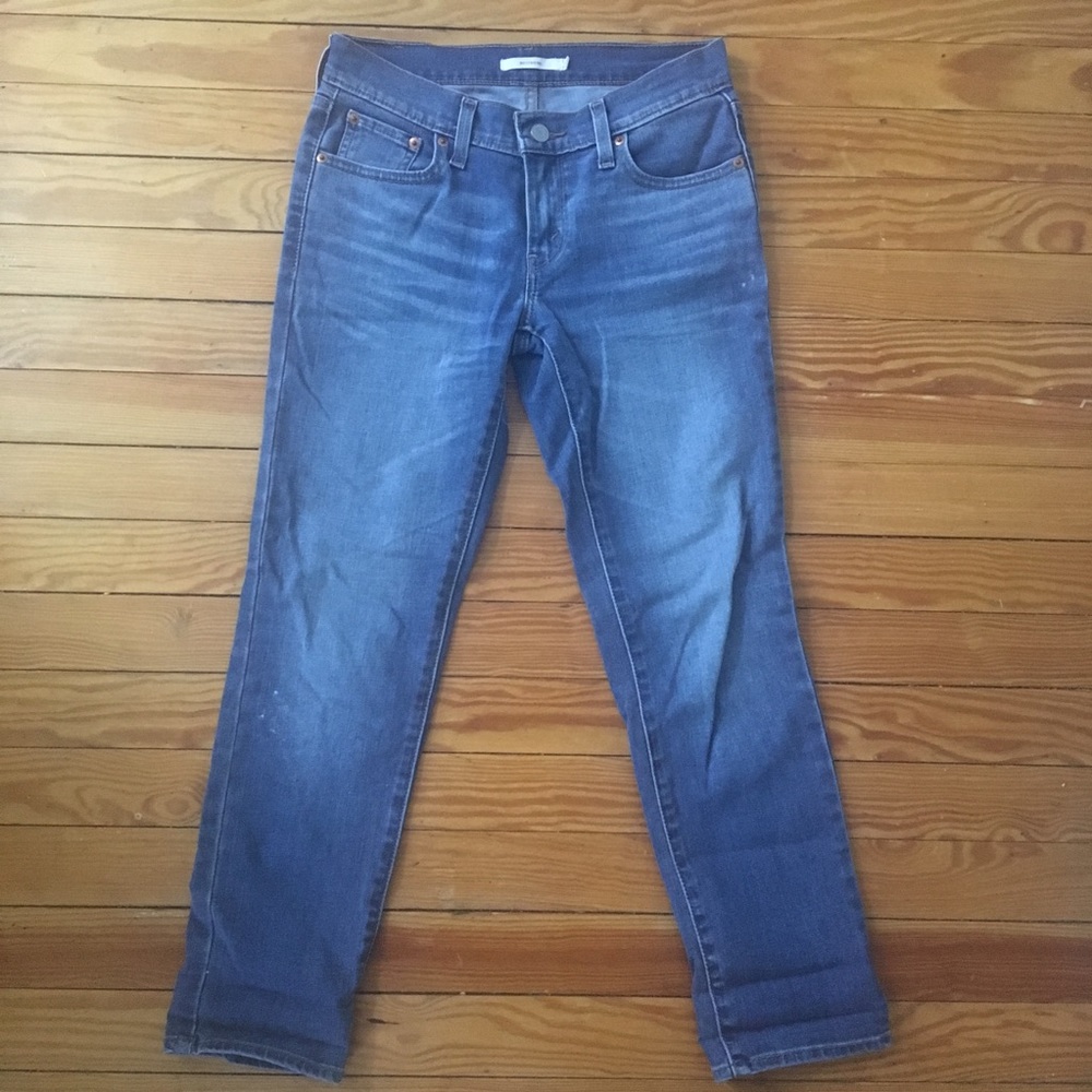Levi's blue boyfriend low-rise jeans